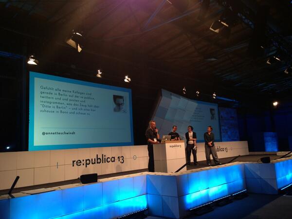 Mein Tweet auf stage1 der re:publica 2013