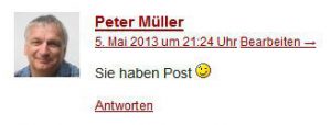 Peter schreibt: Sie haben Post. :-)