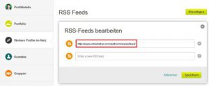 Feed in Xing eintragen