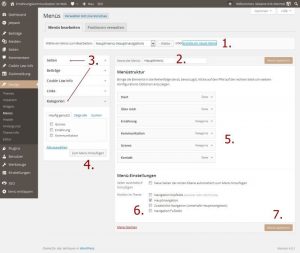 Menü im WordPress-Backend erstellen
