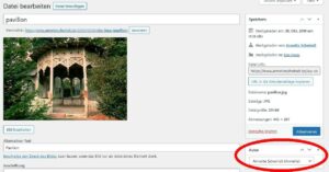 Bilderbackend mit Autorenfeld
