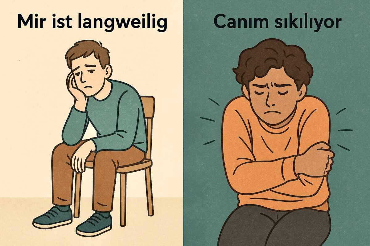 Illustration von Langeweile und Engegefühl