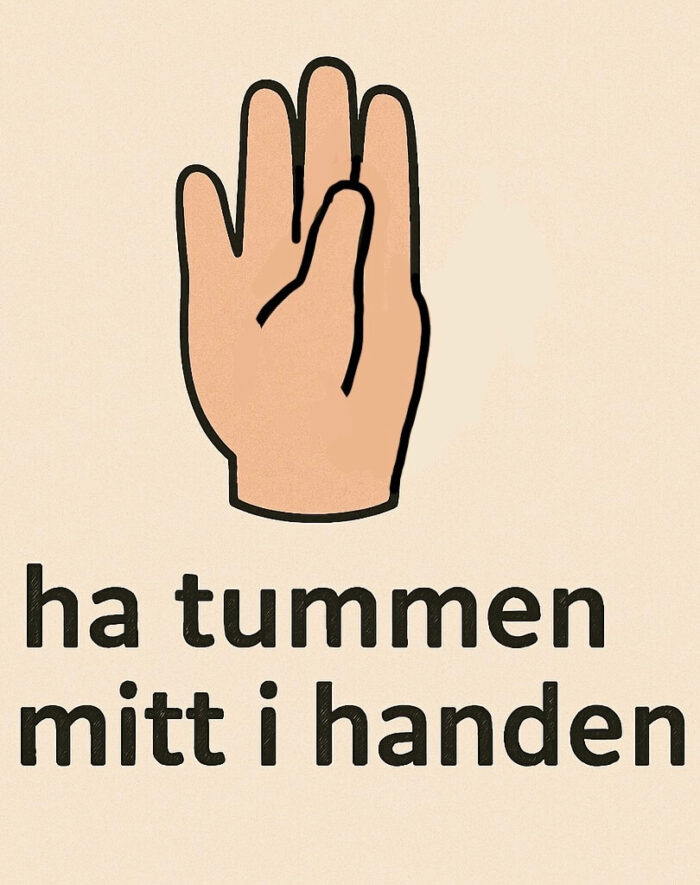 Computergrafik einer Hand, bei der der Daumen mitten aus der Handfläche kommt