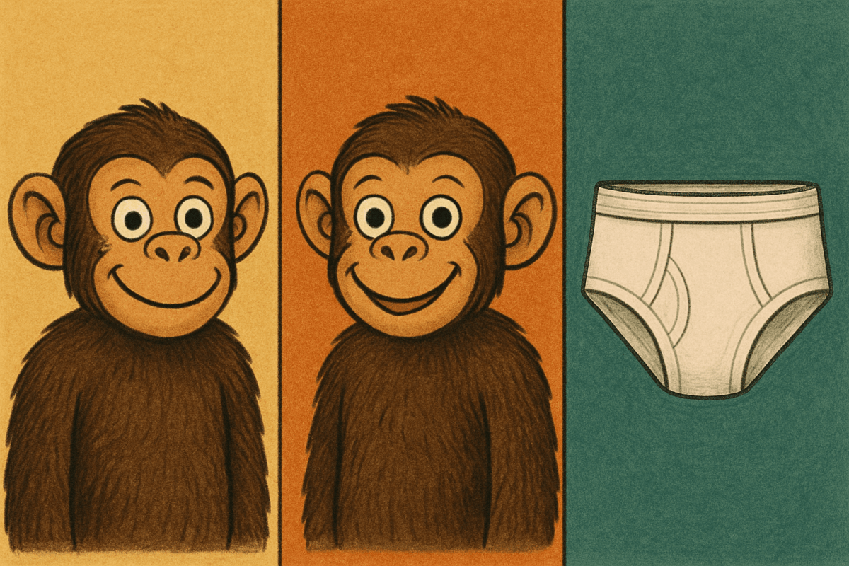 Zwei Affen und eine Unterhose