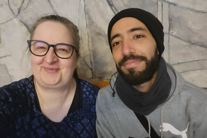 Annette mit dem gerade angekommenen Thami