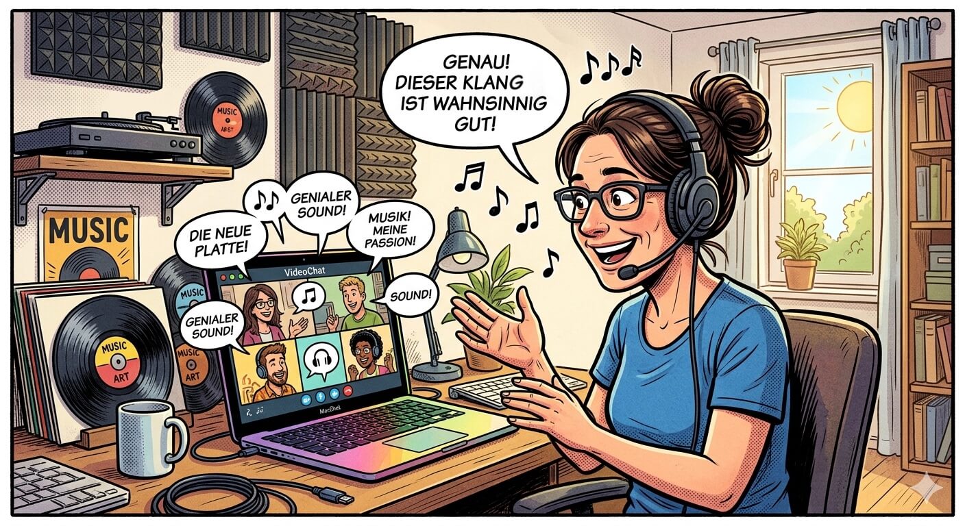 Comiczeichnung vo Annette büber Musik